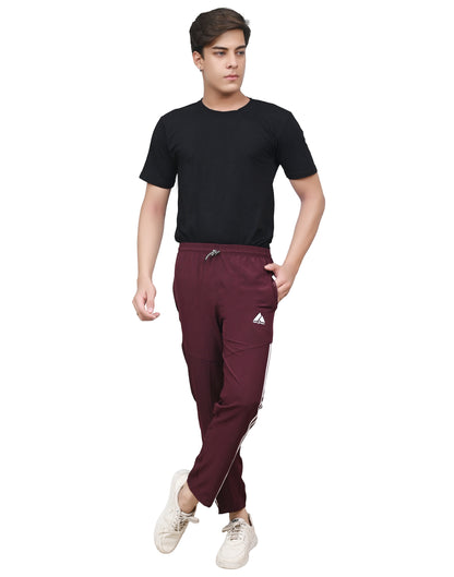 Skynax Men's Sports Trouser | Regular Fit | Lightweight Trouser for Gym Wear | Comfortable Running Color-Maroon