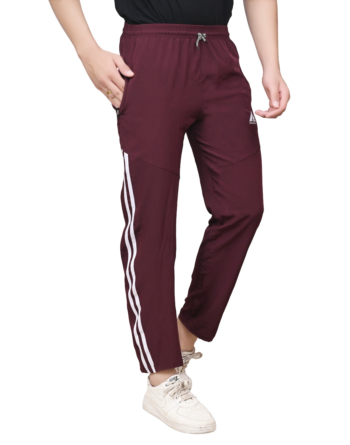 Skynax Men's Sports Trouser | Regular Fit | Lightweight Trouser for Gym Wear | Comfortable Running Color-Maroon