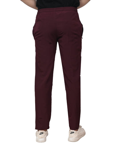 Skynax Men's Sports Trouser | Regular Fit | Lightweight Trouser for Gym Wear | Comfortable Running Color-Maroon