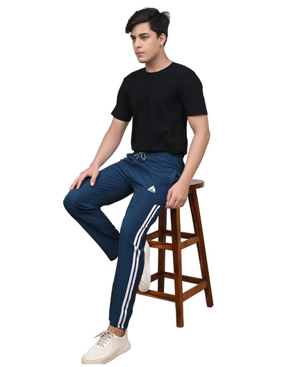 Skynax Men's Sports Trouser | Regular Fit | Lightweight Trouser for Gym Wear | Comfortable Running Colour-blue