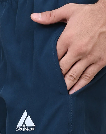 Skynax Men's Sports Trouser | Regular Fit | Lightweight Trouser for Gym Wear | Comfortable Running Colour-blue